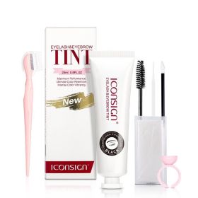 ICONSIGN Lashes Eyebrow Tint Kit Professional Fast Perming Dye Brow Mascara Tattoo Cream Waterproof Long Lasting 60 To 90 Days (Option: Brown)